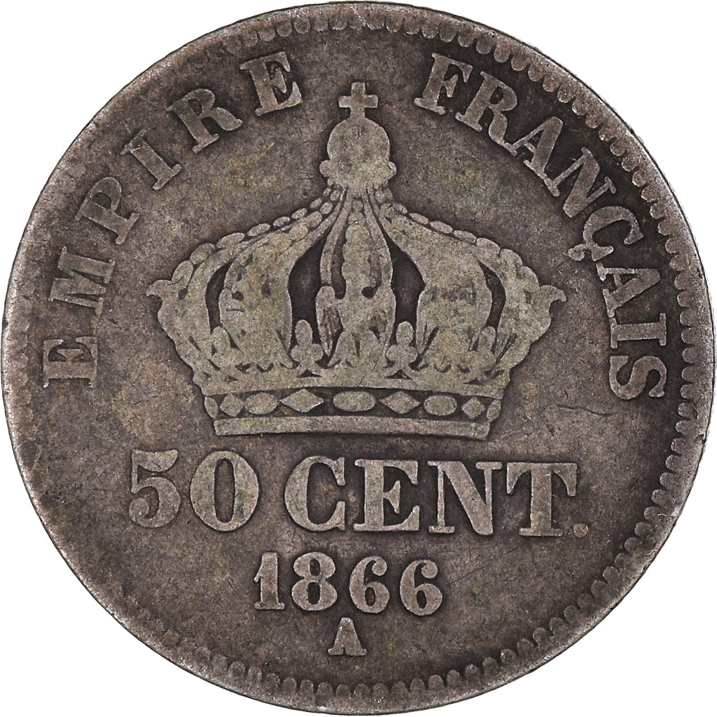 Coin, France, Napoleon III, Napoléon III, 50 Centimes, 1866, Paris, F(12-15)