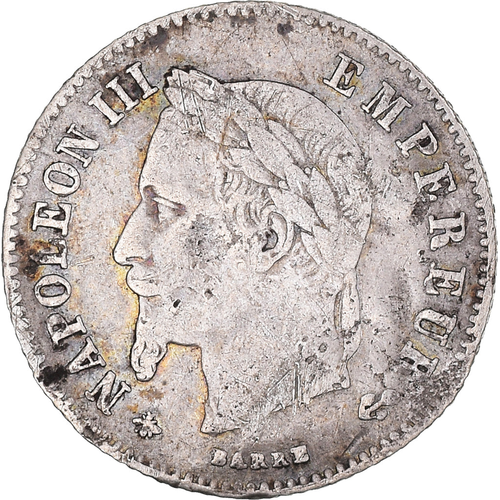 Moneda, Francia, Napoleon III, Napoléon III, 20 Centimes, 1866, Paris, BC+