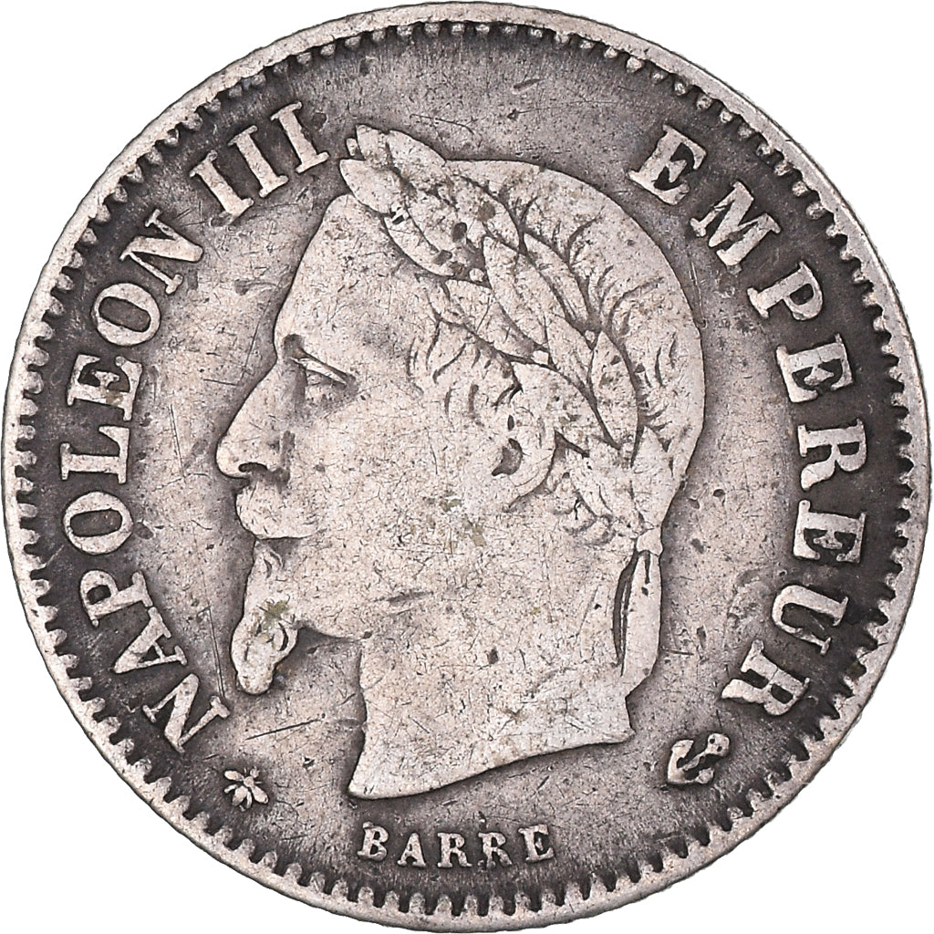 Moneta, Francia, Napoleon III, Napoléon III, 20 Centimes, 1867, Paris, MB+