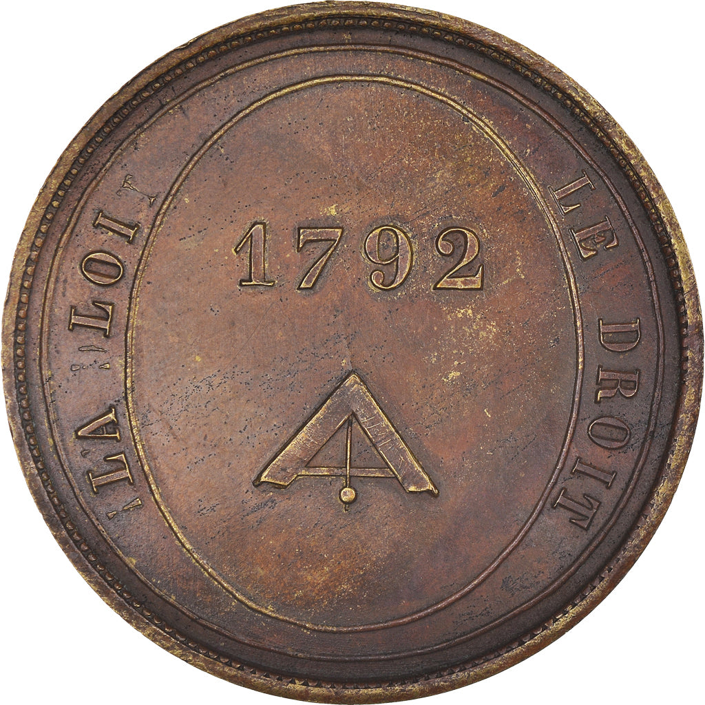 Frankreich, Medaille, Module de 5 sols au faisceaux et au niveau, 1792, VZ+