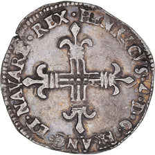 Coin, France, 1/4 d'écu de Navarre, 1600, Saint-Palais, EF(40-45), Silver