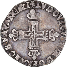 Moneta, Francia, Louis XIII, 1/4 Écu à la croix, 1/4 Ecu, 1621, Bayonne, MB+