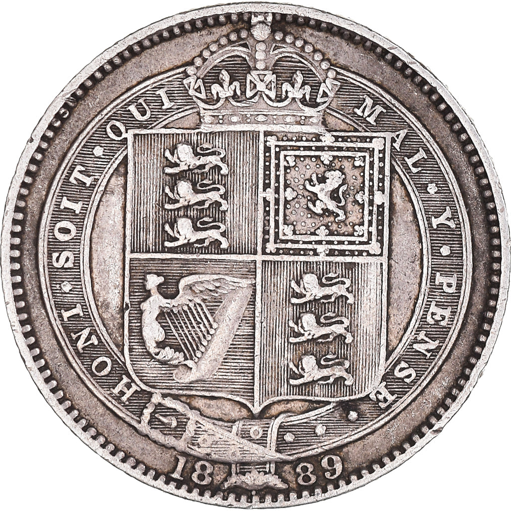 Coin, Great Britain, Victoria, Shilling, 1889, VF(20-25), Silver, KM:774