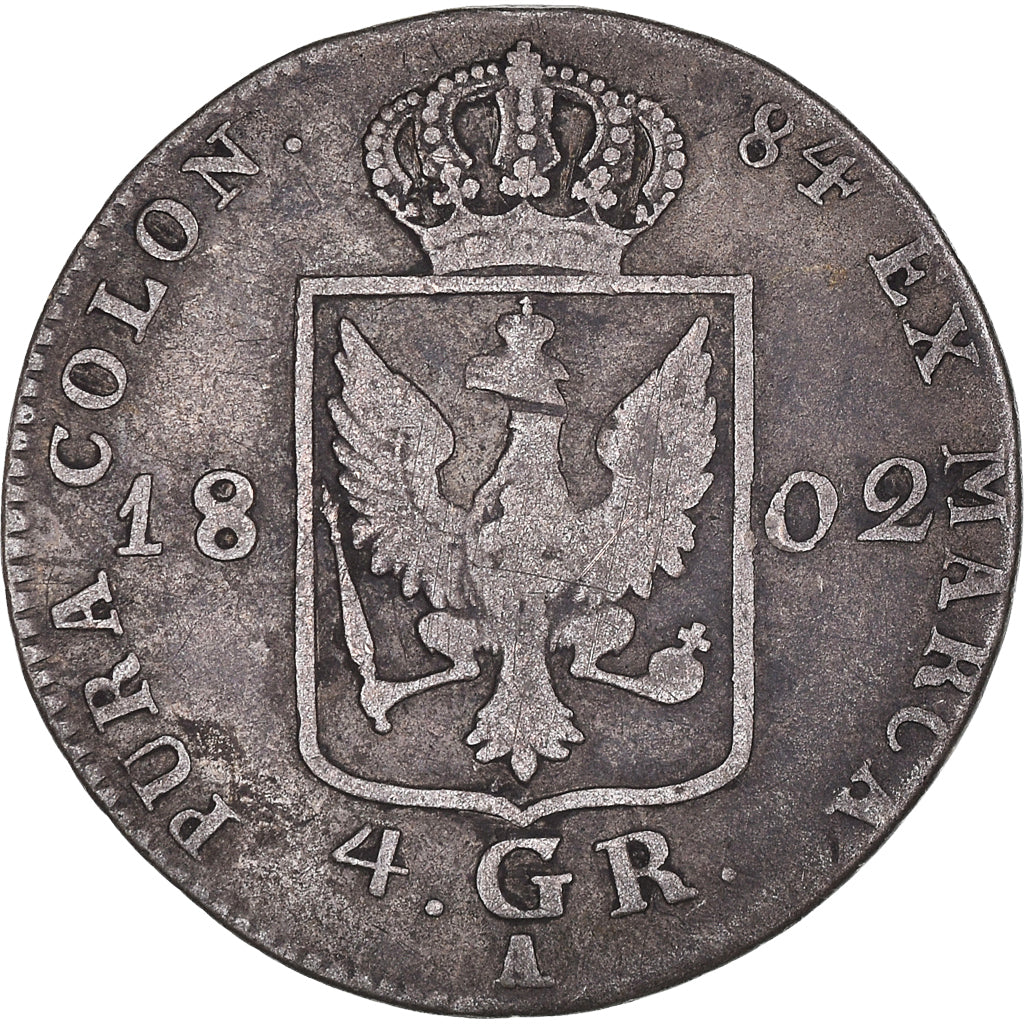 Coin, German States, PRUSSIA, Friedrich Wilhelm III, 4 Groschen, 1802, Berlin