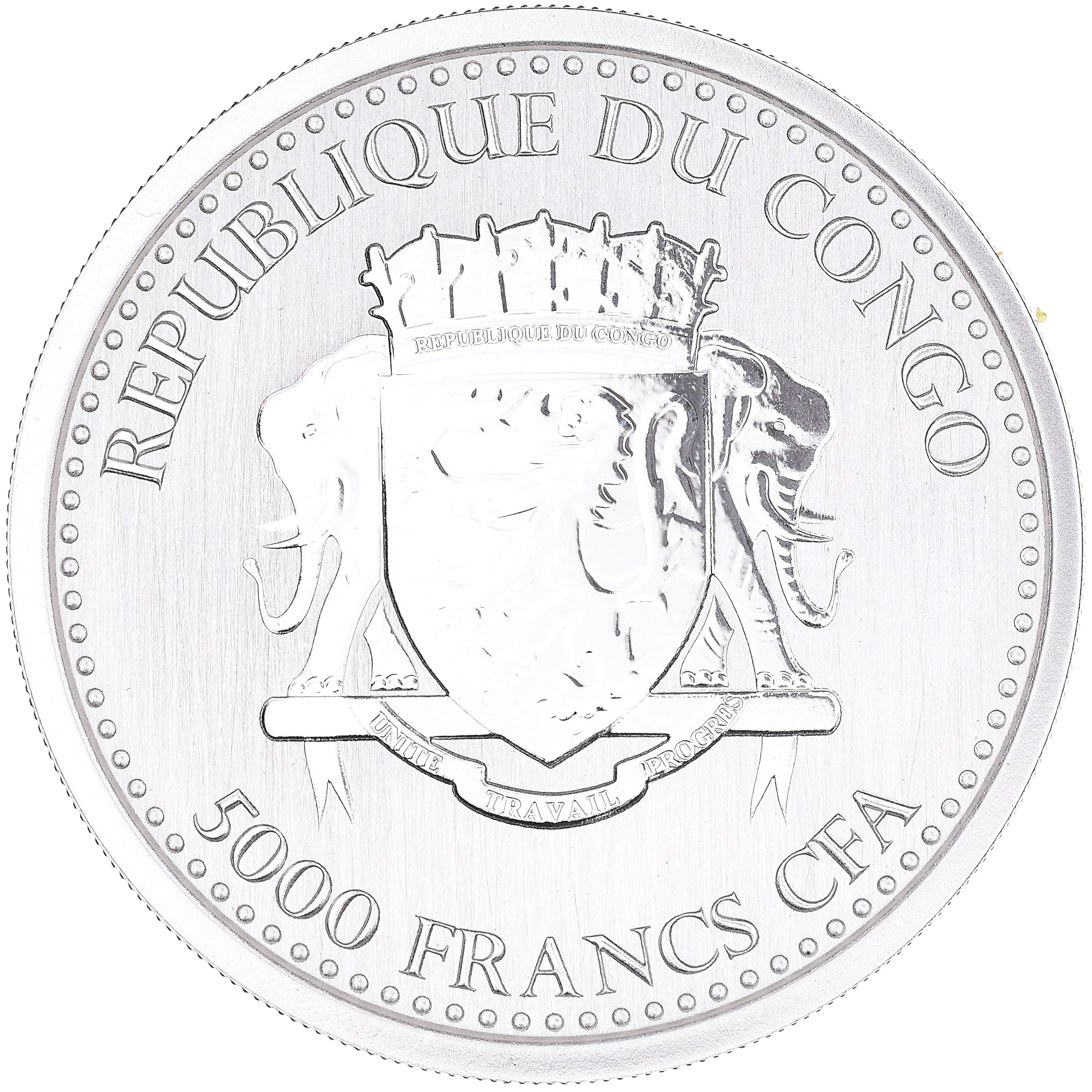 Munten, Republiek Congo, 5000 Francs, 2017, Paris, FDC, Zilver