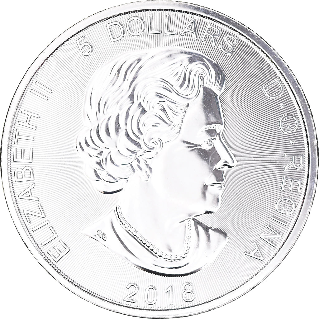 Coin, Canada, Elizabeth II, 5 Dollars, 2018, MS(63), Silver