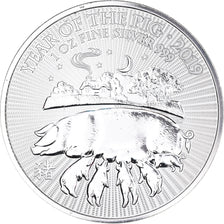 Monnaie, Grande-Bretagne, Elizabeth II, Année du cochon, 2 Pounds - 1 Once
