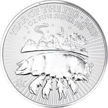 Coin, Great Britain, Elizabeth II, Year of the Pig, 2 Pounds - 1 Oz, 2019