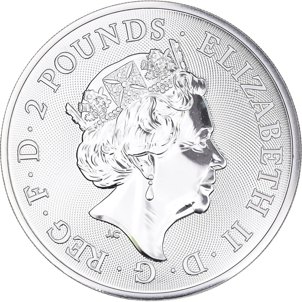 Monnaie, Grande-Bretagne, Elizabeth II, Année du cochon, 2 Pounds - 1 Once