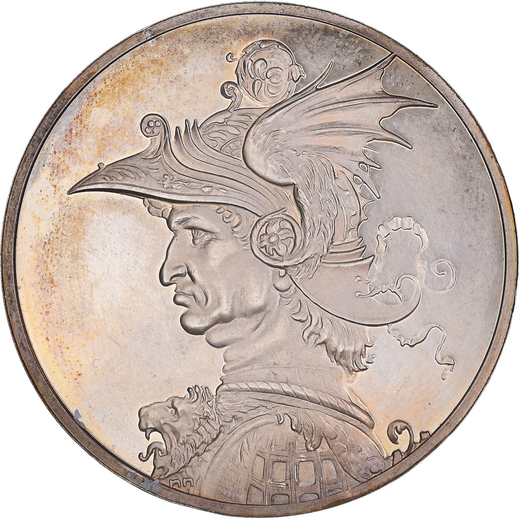 France, Medal, Le Condottiere - e. 1475, AU(55-58), Silver