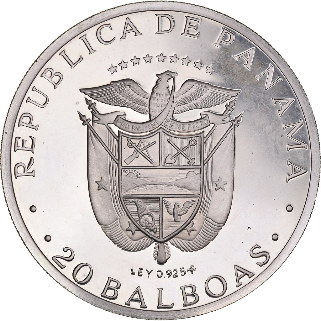 Monnaie, Panama, 20 Balboas, 1974, U.S. Mint, Franklin Center, PA, SUP, Argent