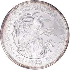 Coin, Australia, Elizabeth II, Australian Kookaburra, 5 dollars, 1 oz, 1990