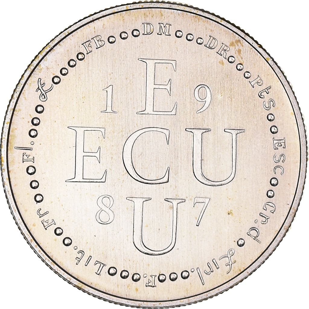 France, Medal, 1/4 Ecu Europa, 1987, MS(65-70), Silver