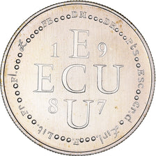 France, Medal, 1/4 Ecu Europa, 1987, MS(65-70), Silver