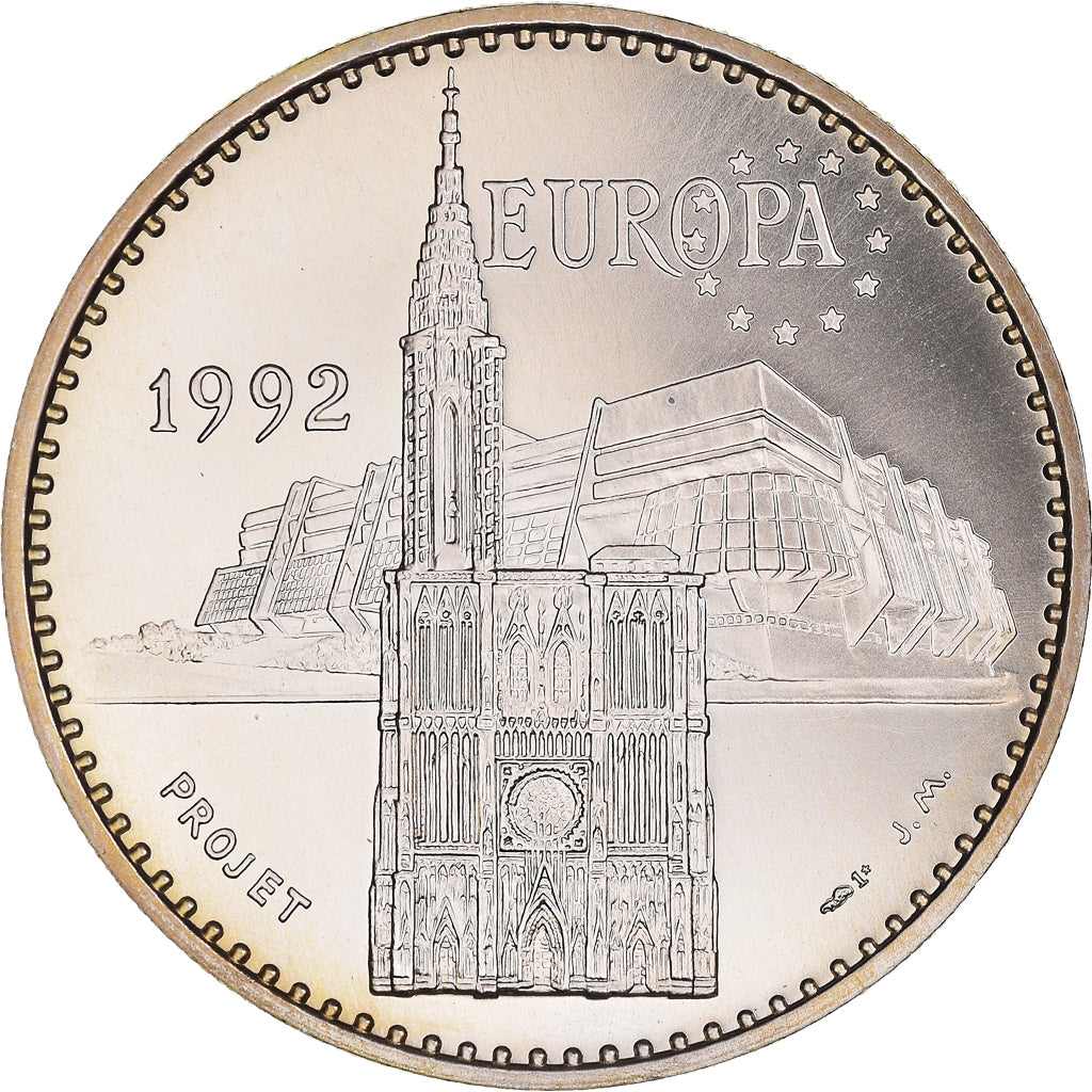 France, Medal, Europa, Projet Strasbourg, 1992, MS(64), Silver