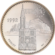 France, Medal, Europa, Projet Strasbourg, 1992, MS(64), Silver