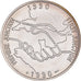 Francia, medaglia, Tunnel sous la Manche, Première Jonction, 1990, FDC, Argento
