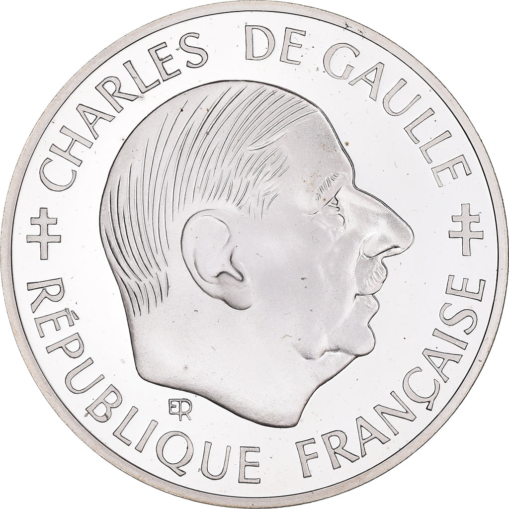 Coin, France, Charles de Gaulle, Franc, 1988, Paris, MS(65-70), Silver, KM:978