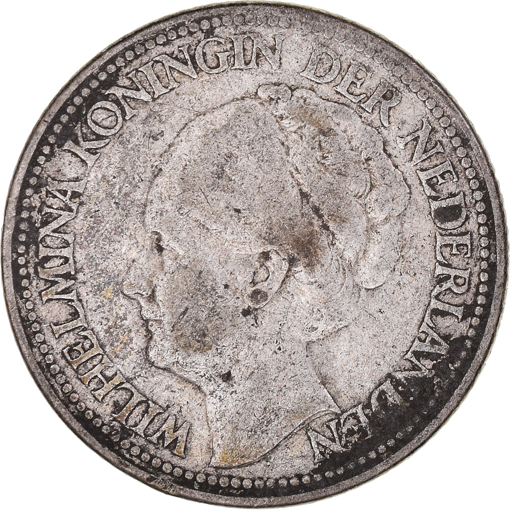 Munten, Nederland, Wilhelmina I, 25 Cents, 1928, Utrecht, FR, Zilver, KM:164