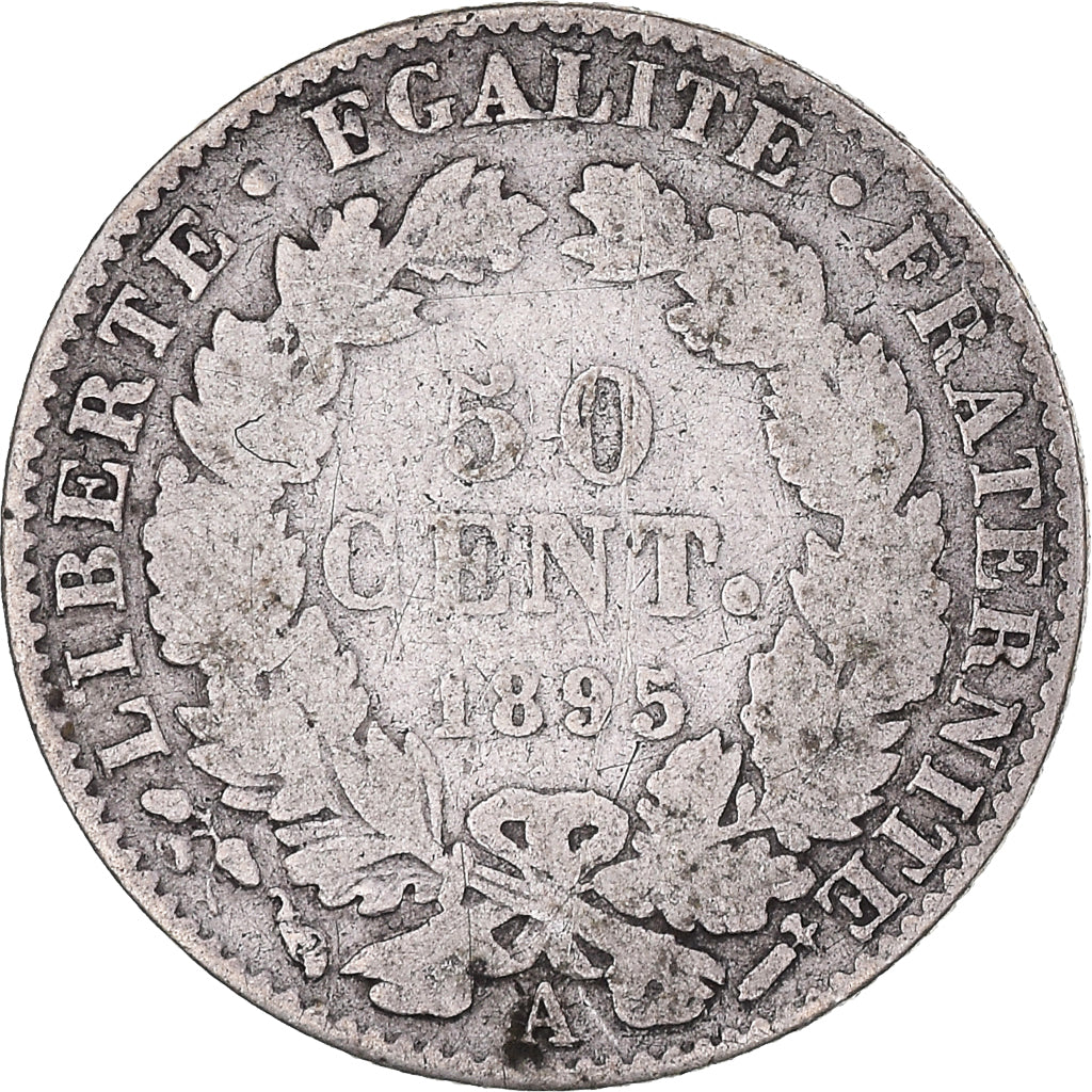 Monnaie, France, Cérès, 50 Centimes, 1895, Paris, TB, Argent, Gadoury:419a