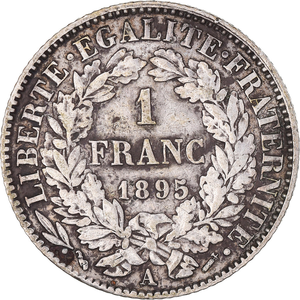 Moneta, Francia, Cérès, Franc, 1895, Paris, BB, Argento, KM:822.1