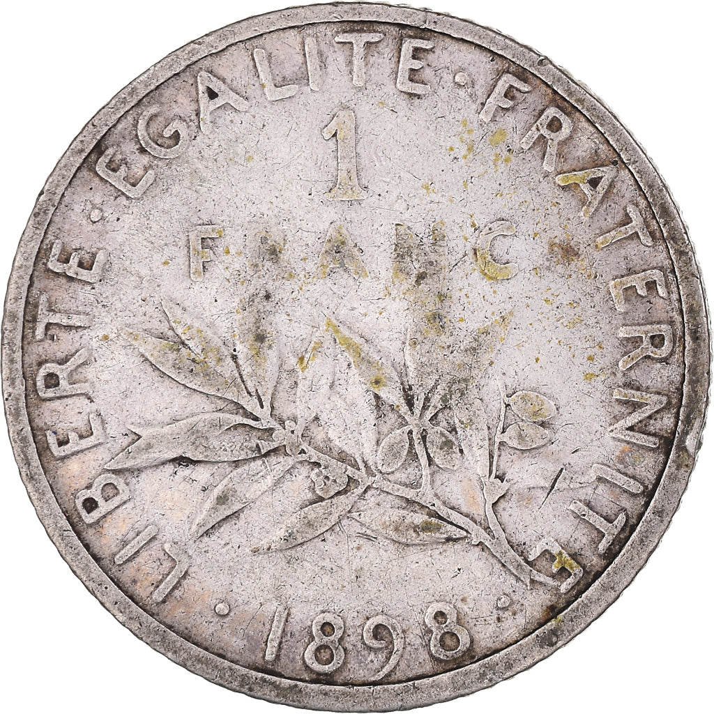 Coin, France, Semeuse, Franc, 1898, Paris, VF(20-25), Silver, KM:844.1