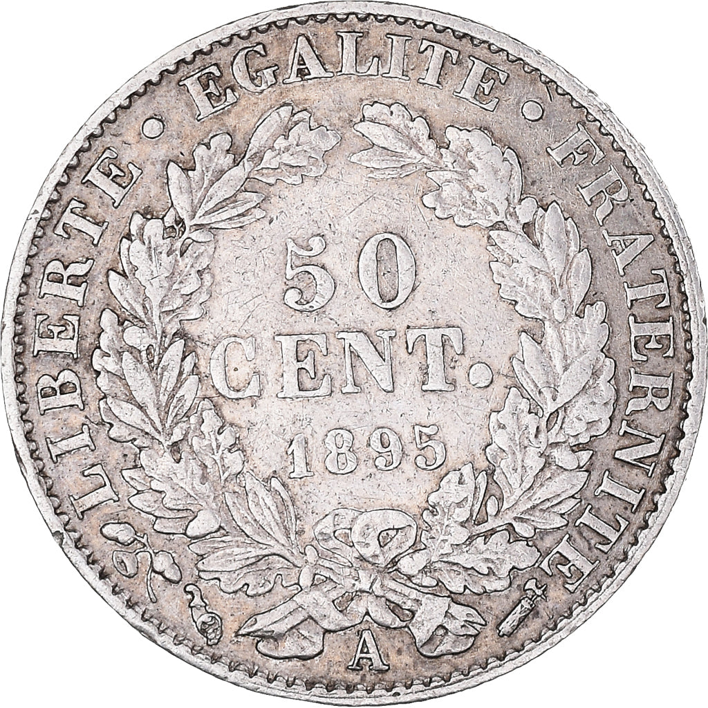 Moneta, Francia, Cérès, 50 Centimes, 1895, Paris, SPL, Argento, KM:834.1