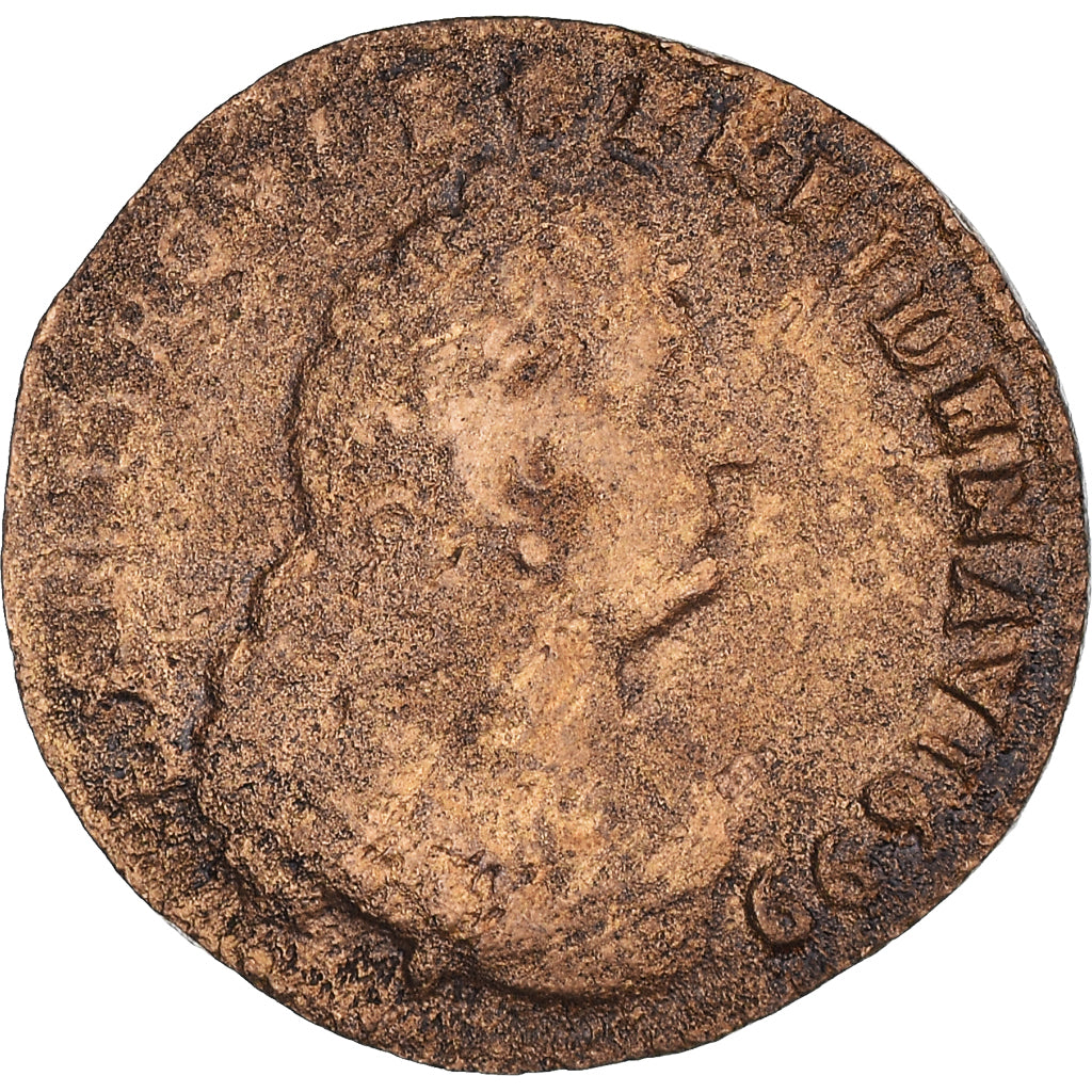 Coin, France, Louis XIV, Liard de France au buste âgé, troisième type, Liard