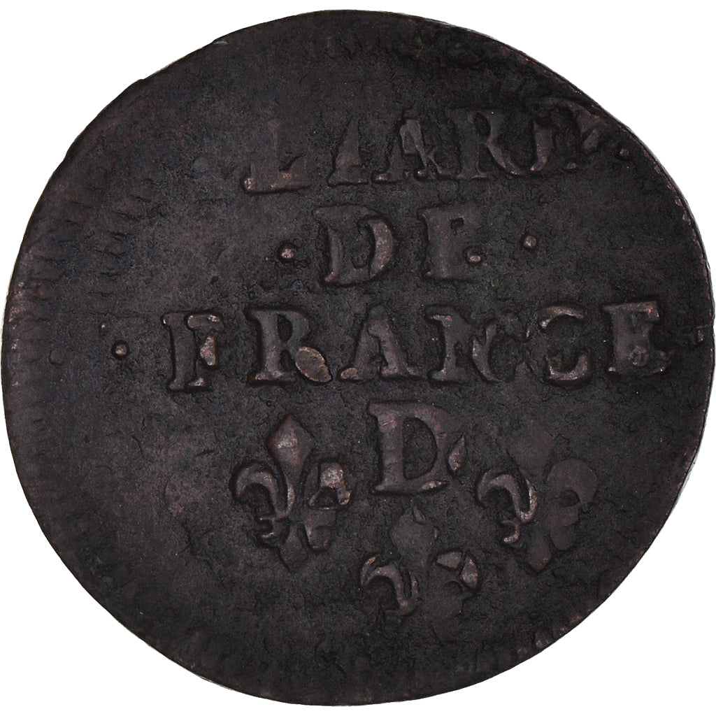 Moneta, Francia, Louis XIV, Liard de France au buste juvénile, deuxième type