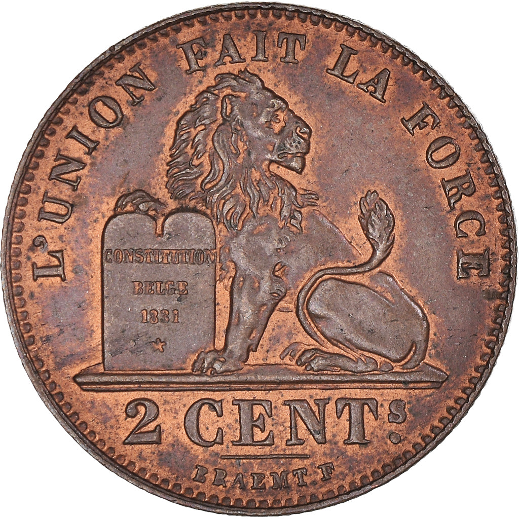 Munten, België, Leopold II, 2 Centimes, 1909, Brussels, UNC-, Koper, KM:35.1