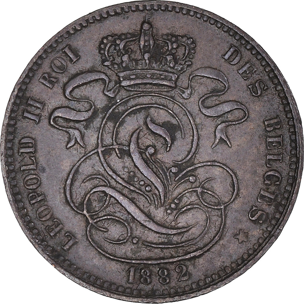 Coin, Belgium, Leopold II, Centime, 1882, Brussels, AU(50-53), Copper, KM:33.1