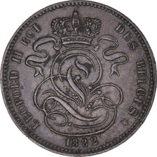 Moeda, Bélgica, Leopold II, Centime, 1882, Brussels, AU(50-53), Cobre, KM:33.1