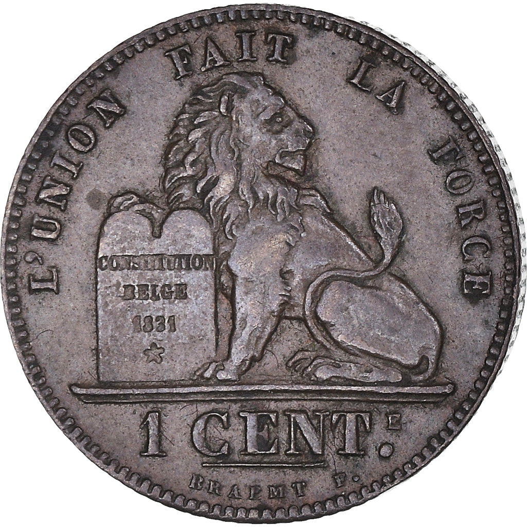 Coin, Belgium, Leopold II, Centime, 1882, Brussels, AU(50-53), Copper, KM:33.1