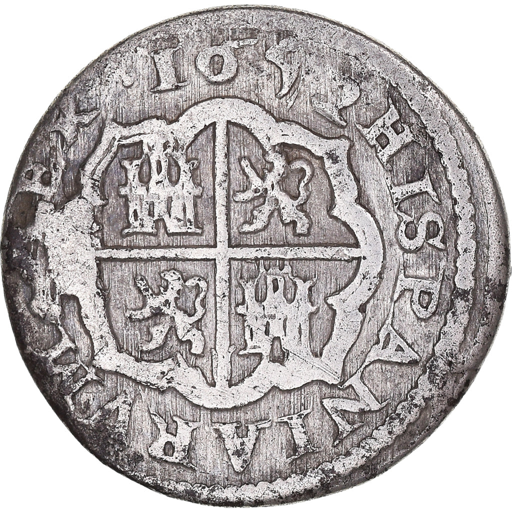 Moneda, España, Philip IV, Real, Croat, 1652, Segovia, BC+, Plata, KM:92
