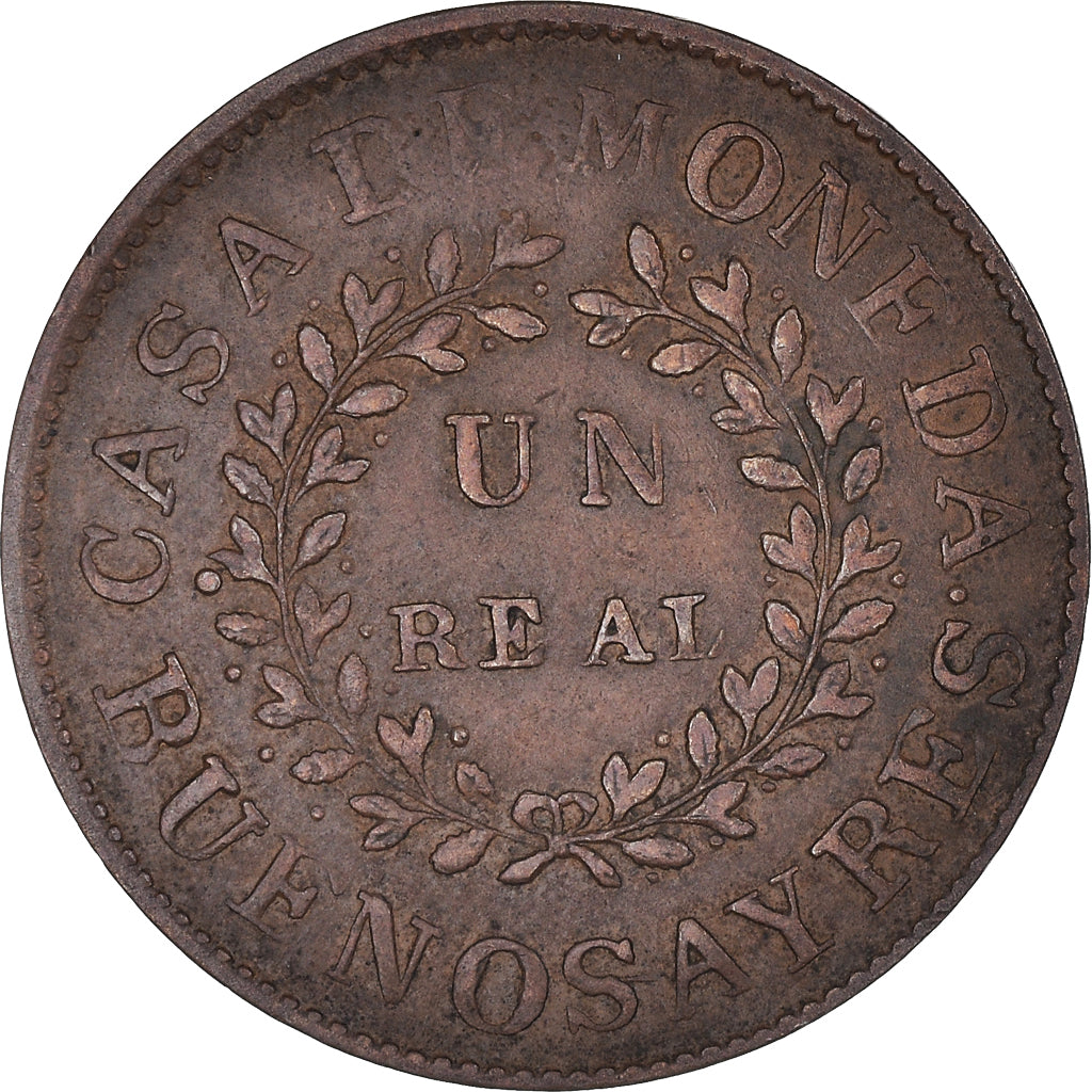 Moneda, Argentina, BUENOS AIRES, Real, 1840, Buenos Aires, MBC, Cobre, KM:7