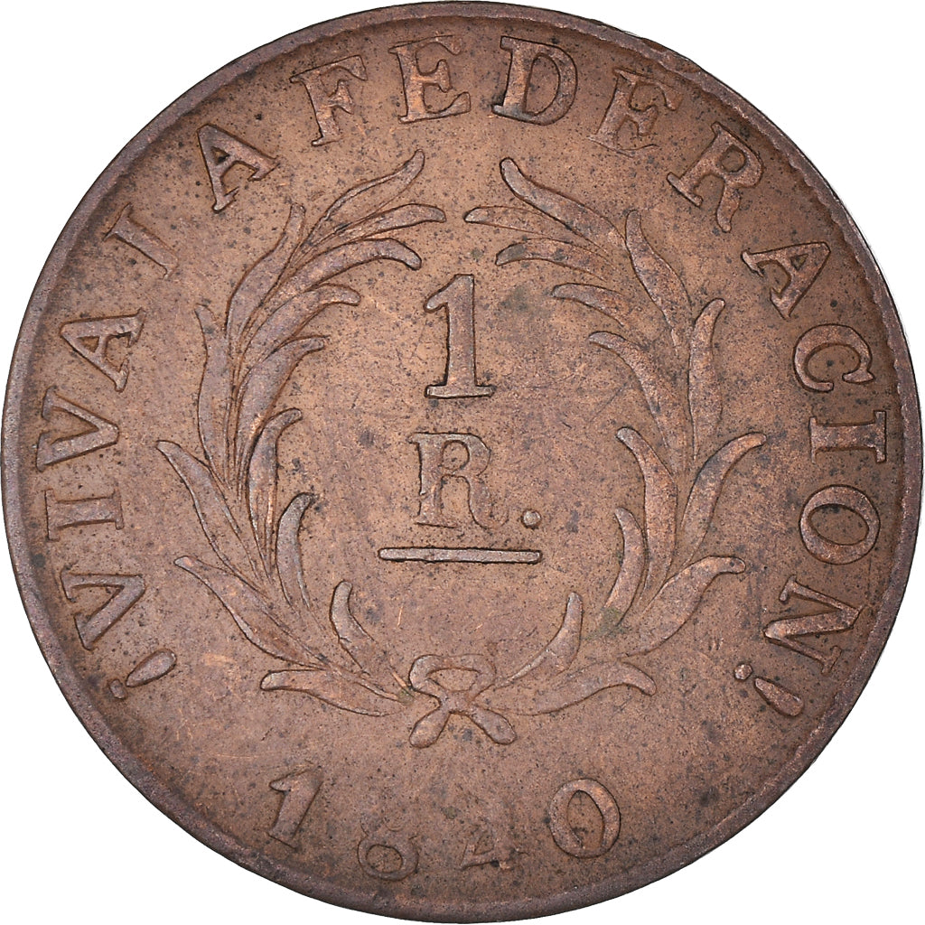 Moneda, Argentina, BUENOS AIRES, Real, 1840, Buenos Aires, MBC, Cobre, KM:7