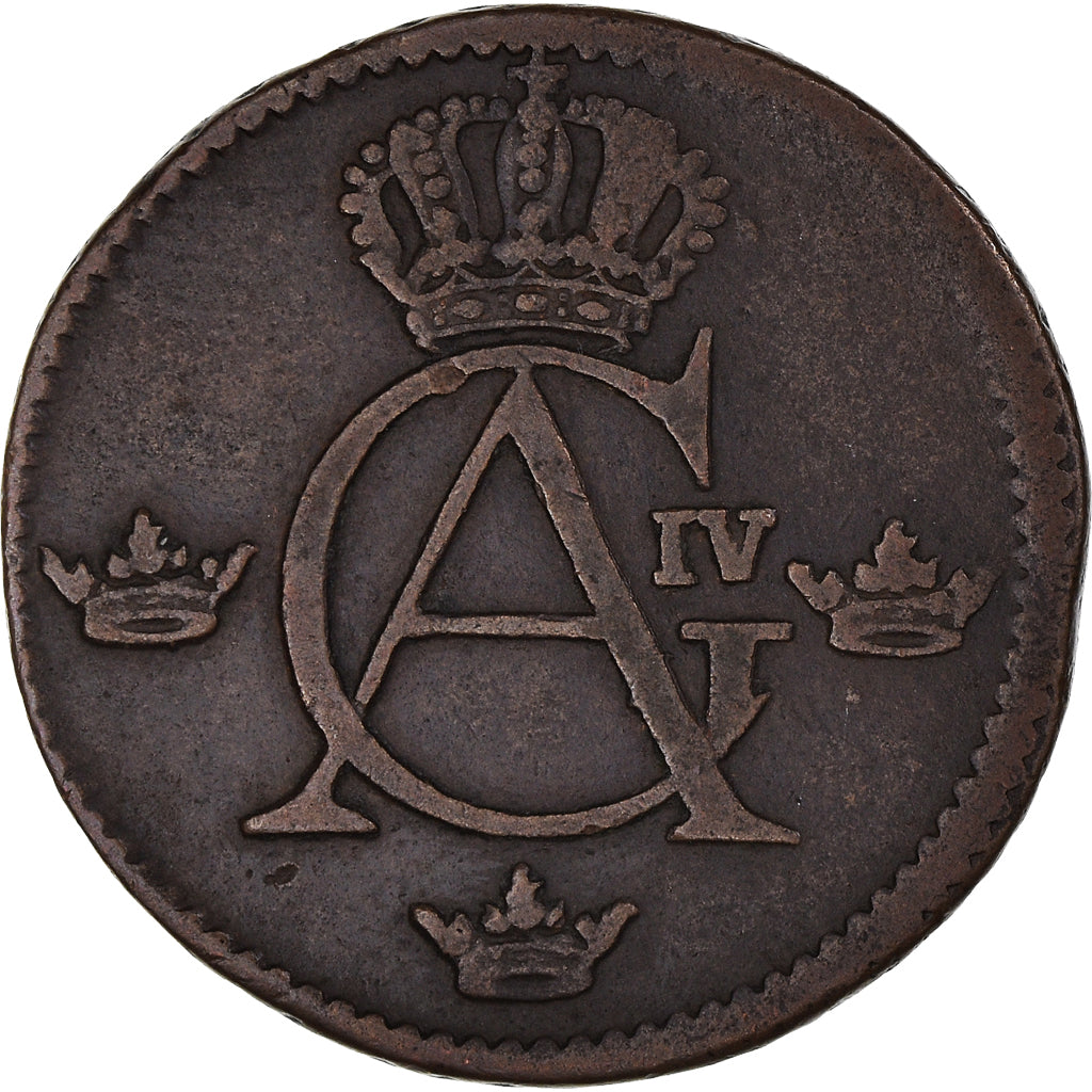 Coin, Sweden, Gustaf IV Adolf, 1/4 Skilling, 1802, EF(40-45), Copper, KM:564