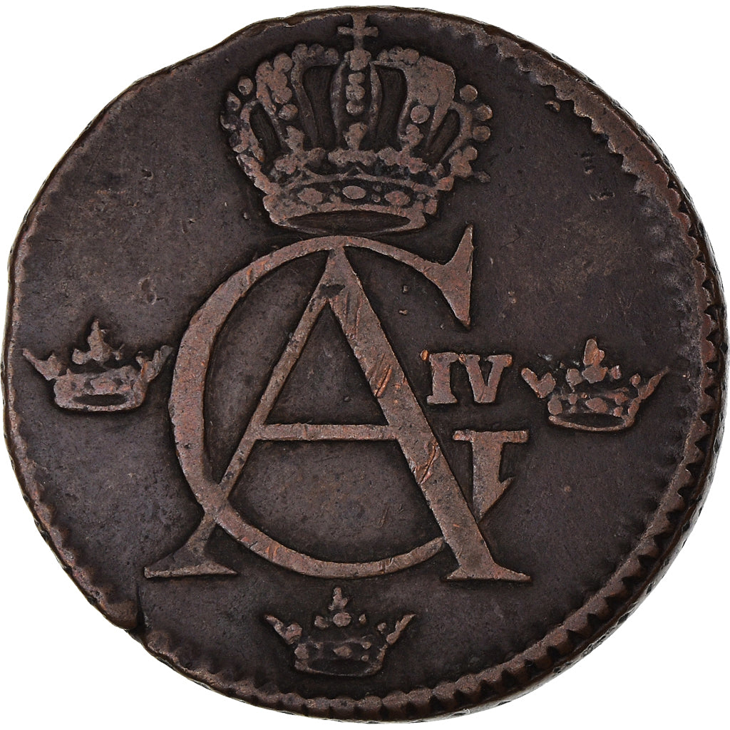 Munten, Zweden, Gustaf IV Adolf, 1/4 Skilling, 1803, ZF+, Koper, KM:564