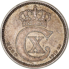 Moeda, Dinamarca, Christian X, 10 Öre, 1919, Copenhagen, AU(55-58), Prata