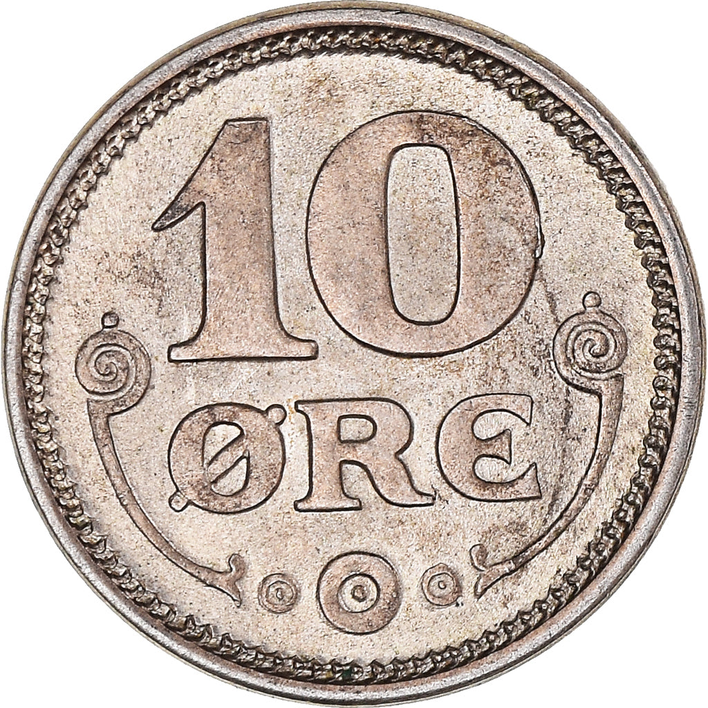 Monnaie, Danemark, Christian X, 10 Öre, 1919, Copenhagen, SUP, Argent, KM:818.2