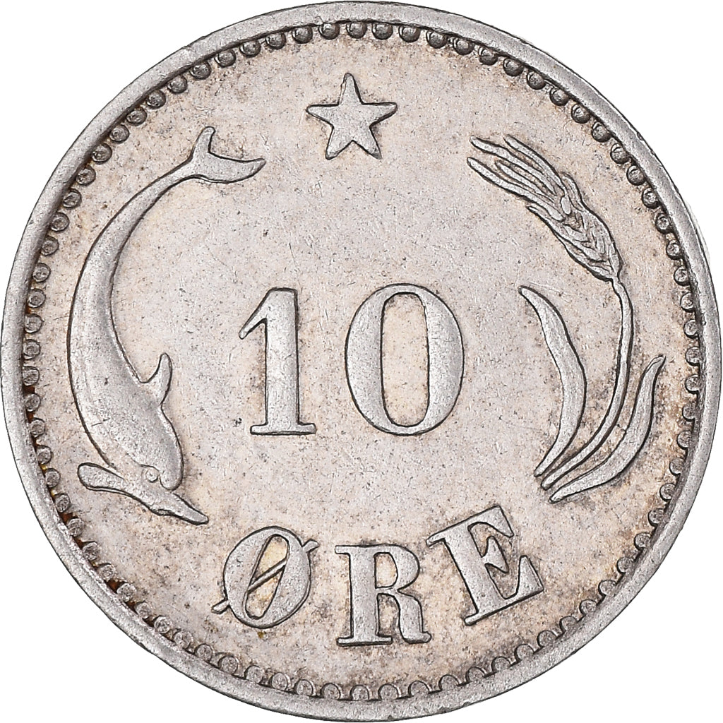 Coin, Denmark, Christian IX, 10 Öre, 1897, Copenhagen, AU(55-58), Silver