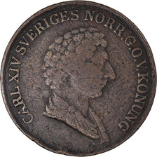 Moneta, Svezia, Carl XIV Johan, Skilling, 1840, MB, Rame, KM:642