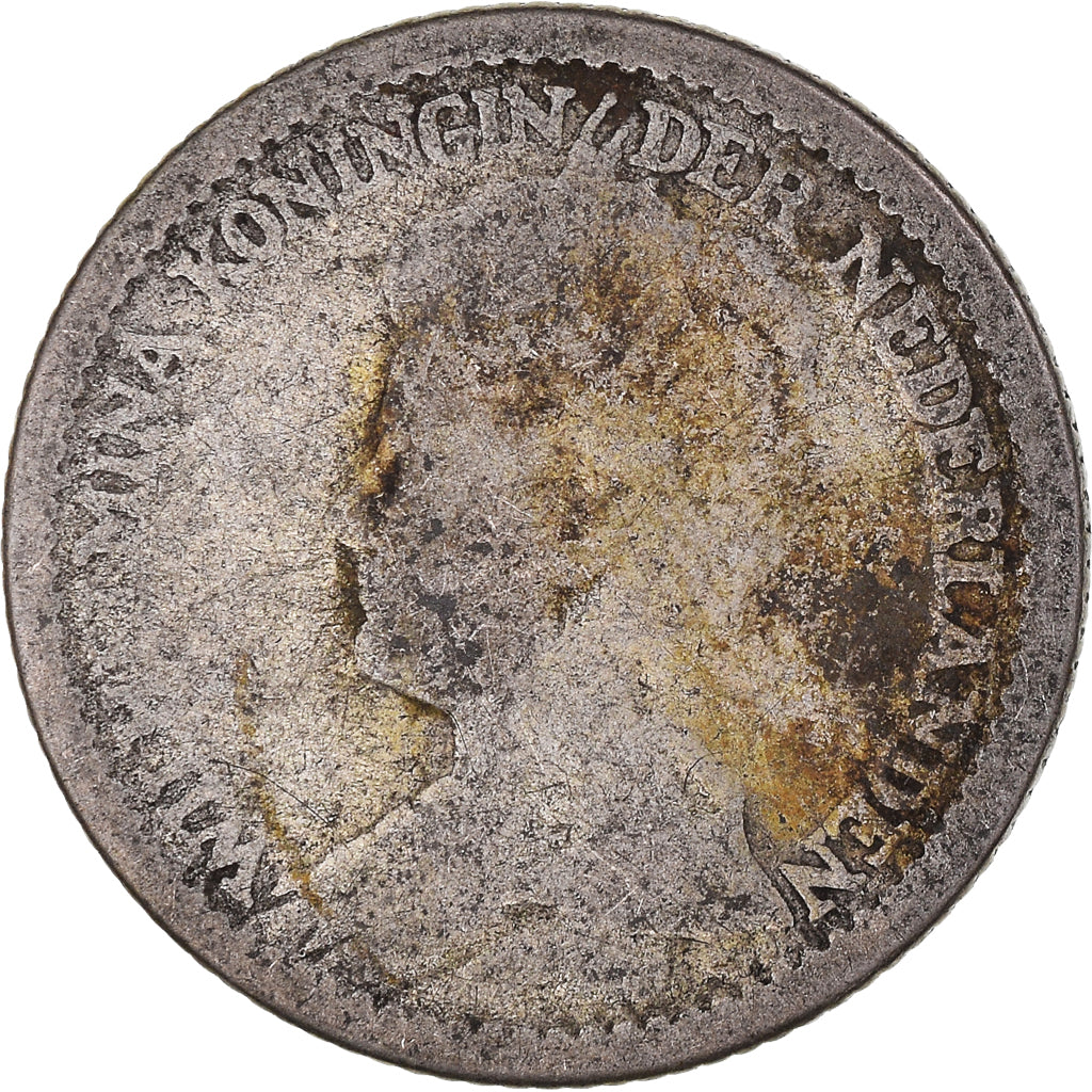 Moeda, Países Baixos, Wilhelmina I, 25 Cents, 1910, Utrecht, VF(20-25), Prata