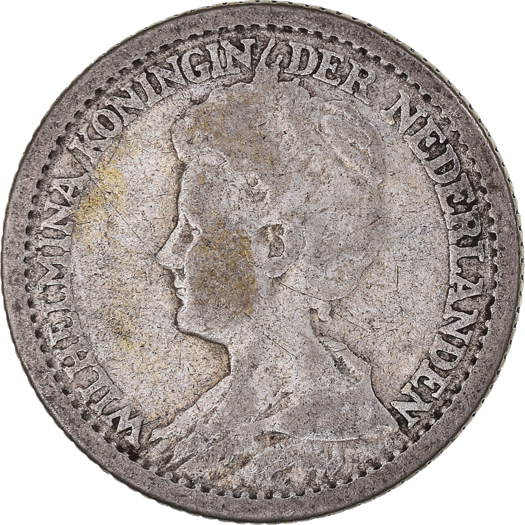 Coin, Netherlands, Wilhelmina I, 25 Cents, 1917, Utrecht, VF(20-25), Silver