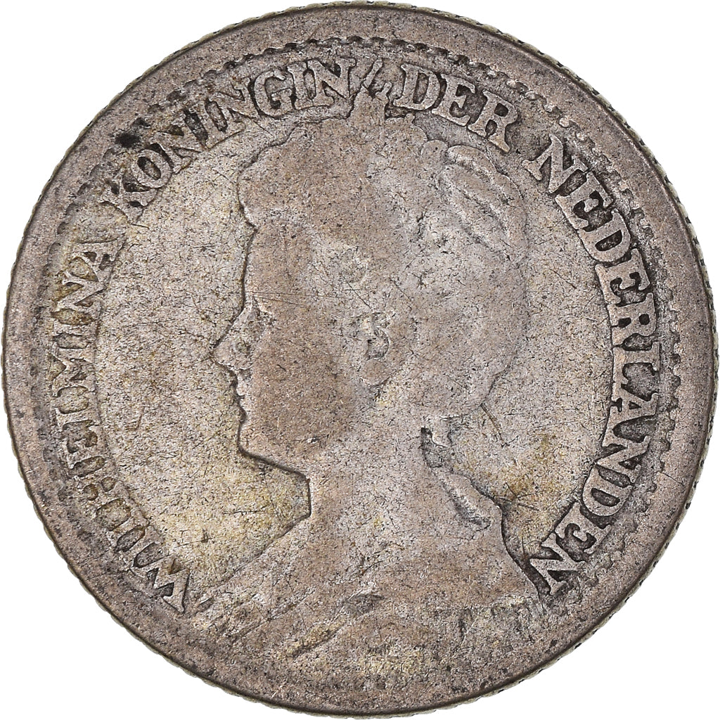 Monnaie, Pays-Bas, Wilhelmina I, 25 Cents, 1919, Utrecht, TB, Argent, KM:146