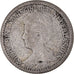 Moneda, Países Bajos, Wilhelmina I, 25 Cents, 1919, Utrecht, BC+, Plata, KM:146