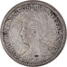Moneda, Países Bajos, Wilhelmina I, 25 Cents, 1919, Utrecht, BC+, Plata, KM:146