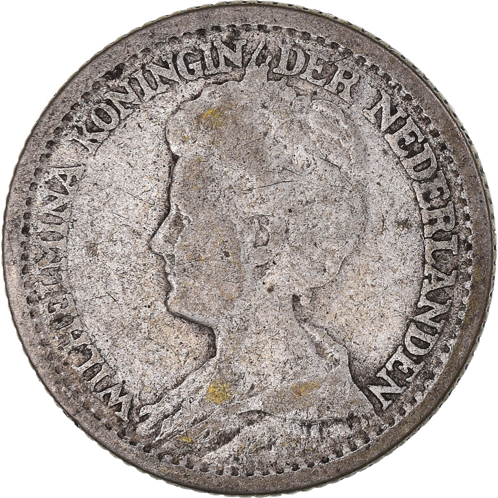 Coin, Netherlands, Wilhelmina I, 25 Cents, 1919, Utrecht, VF(20-25), Silver