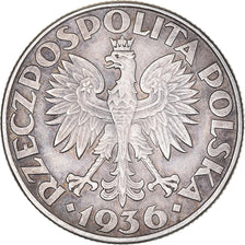 Moneta, Polonia, 15th Anniversary of Gdynia Seaport, 2 Zlote, 1936, Warsaw, SPL