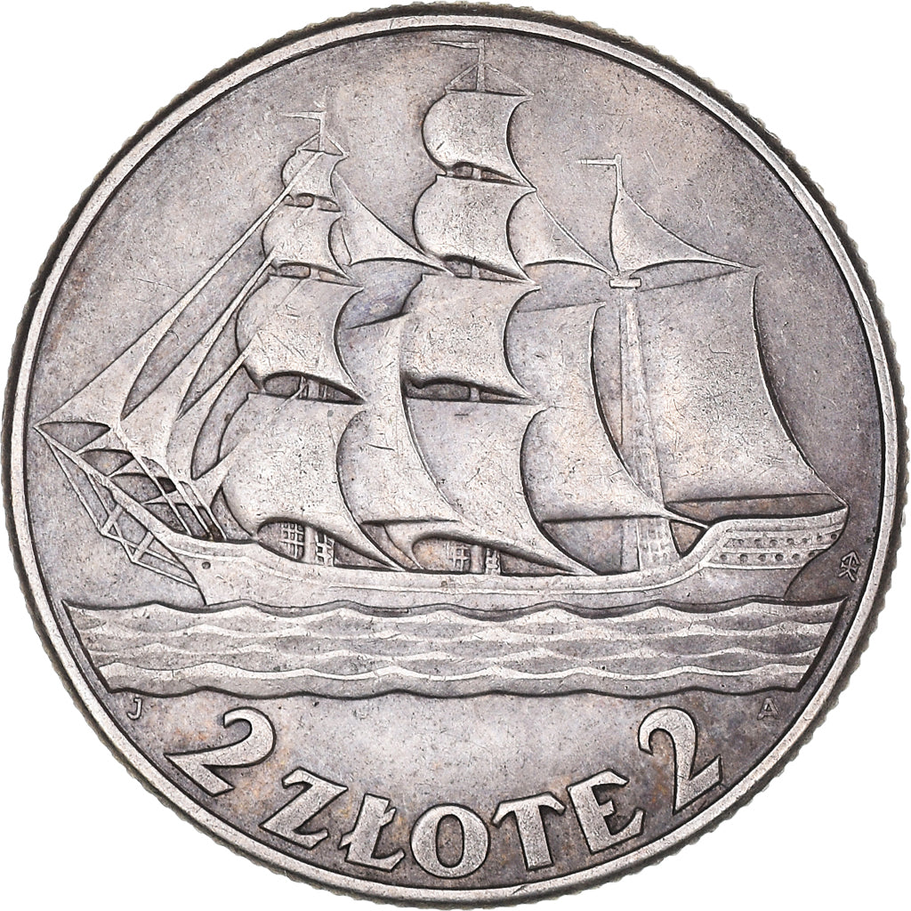 Moneta, Polonia, 15th Anniversary of Gdynia Seaport, 2 Zlote, 1936, Warsaw, SPL